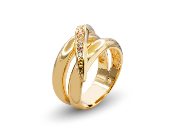 AB 1972 Anel 2 Arcos Com 1 Faixa Cravejado BRUNA Semijoias