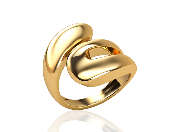 AB 1986 Anel Aberto Vazado Liso BRUNA Semijoias