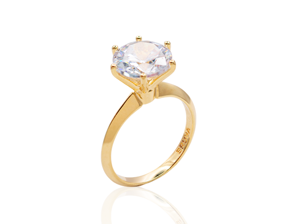 AB 1987 Anel Solitário Grande 10mm BRUNA Semijoias