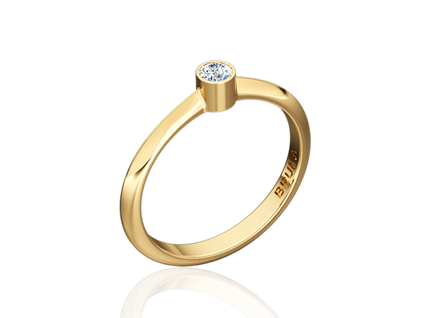 AB 1982 Anel Liso Solitário Pequeno 4mm BRUNA Semijoias