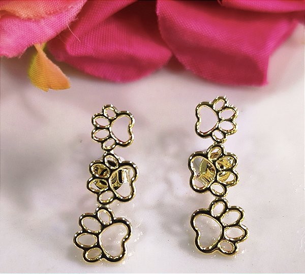 BV 4262 Brinco "Patinhas" Liso (2,3mm) Yellow Semijóias