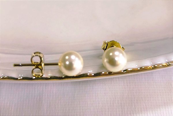 BV 2836 Brinco Pérola (8mm) Yellow Semijóias