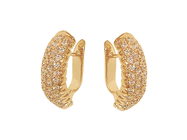 BB 1477 Brinco Argola Cravejada Zircônias BRUNA Semijóias