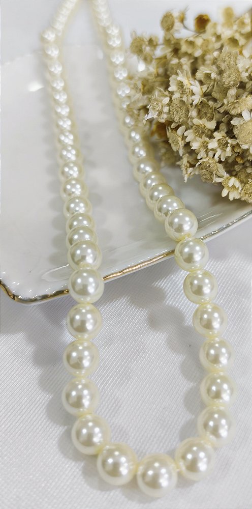 GQ 610350 Gargantilha Pérolas 8mm 50 P/55 CM QUALITÁ Semijoias
