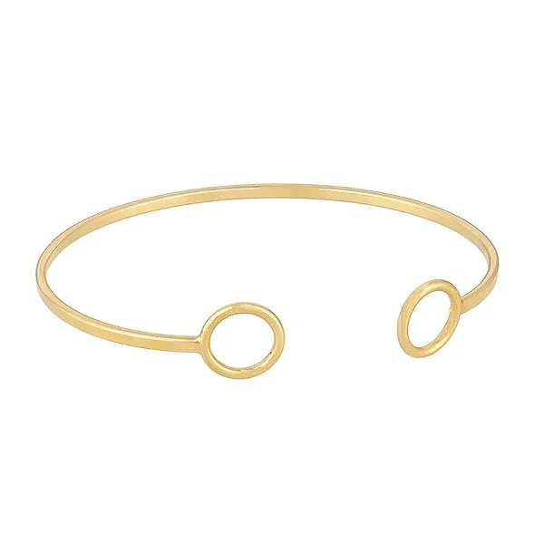 PF 0513 Bracelete Aberto 2 Arcos Lisos 7CM MD Folheados