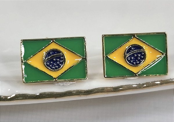 BF 1215P Brinco Bandeira do Brasil Pequena Resina(1x0,5cm) MD Folheados
