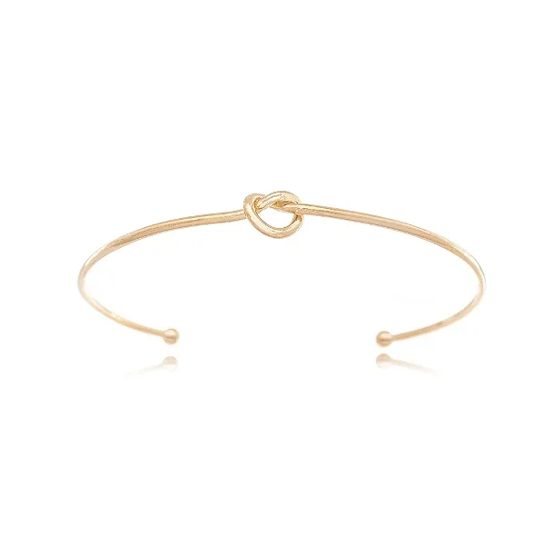 PF 0616 Bracelete Aberto Com Nó Liso No Meio 6CM MD Folheados
