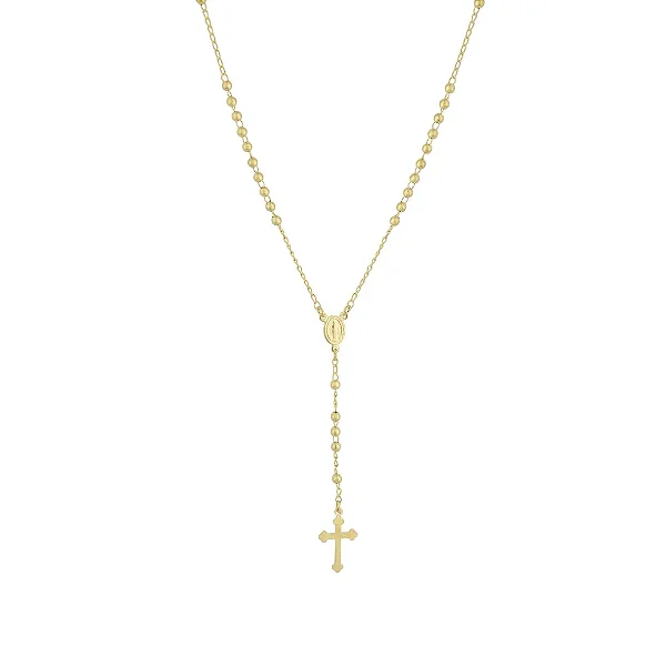 GF 0019 Gargantilha Terço Bolinhas Lisas 3mm Com Fecho 45CM MD Folheados