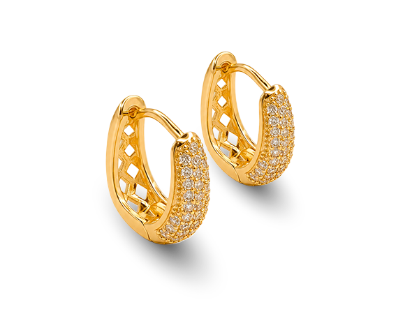 BB 3418 Brinco Argola Cravejada G 16mm BRUNA Semijoias