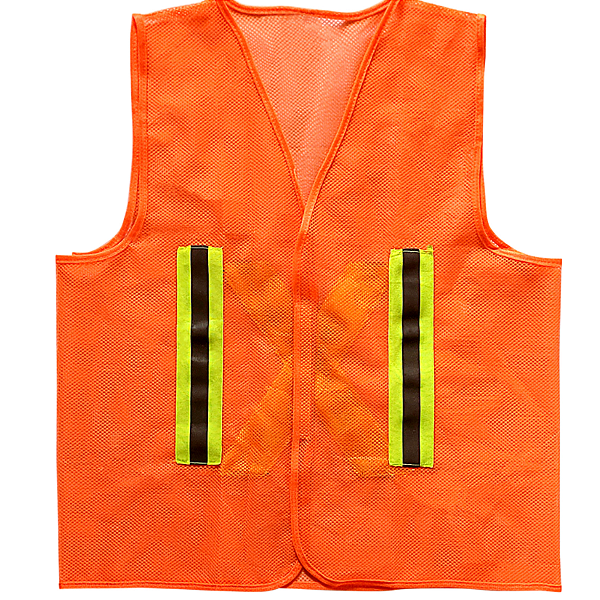 Colete Sinalização Refletivo Telado Bolso Laranja Volk