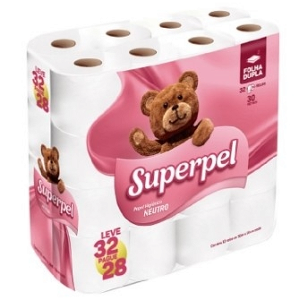 Papel Higienico Folha Dupla 32 Rolos 30m Superpel