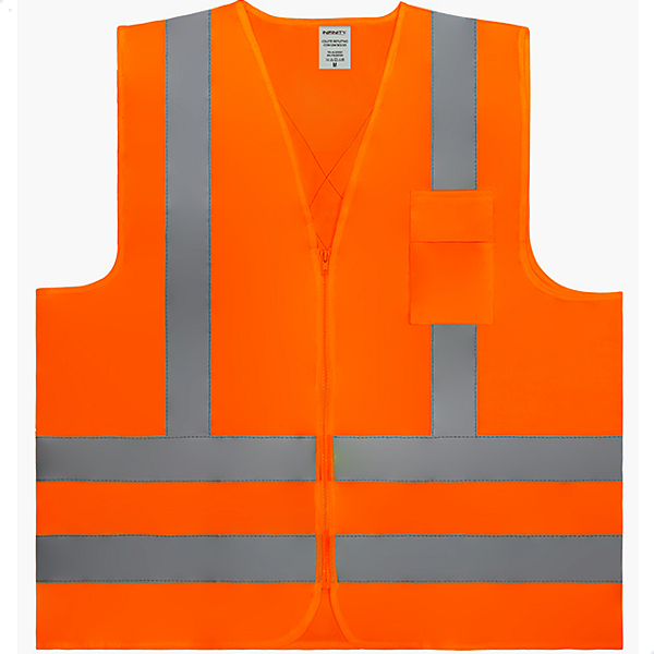 Colete SinalizaÇAo Refletivo 1 Bolso Ziper Laranja Infinity