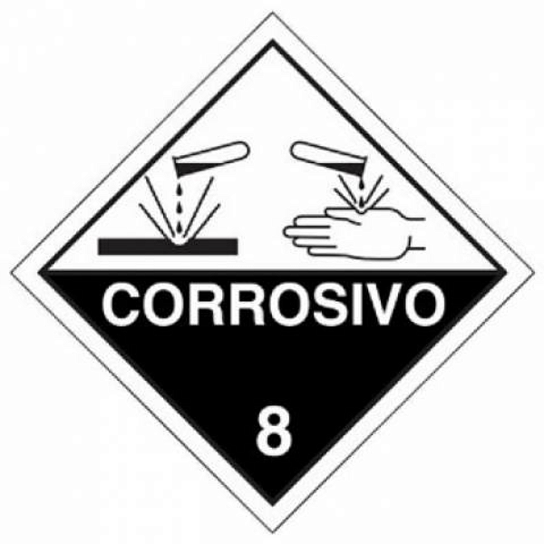 Placa Simbologia 8 30 X 30 Corrosivo 3mm Plastcor