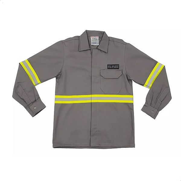 Camisa Nr10 Risco 2 Cinza / Verde Fortline Ca 47308