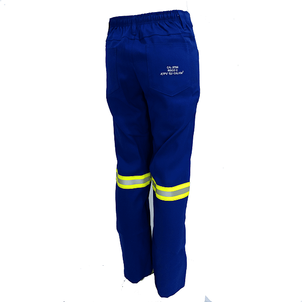 Calça Nr10 Risco 2 Azul Royal / Verde Maicol Ca 44109 - Xg