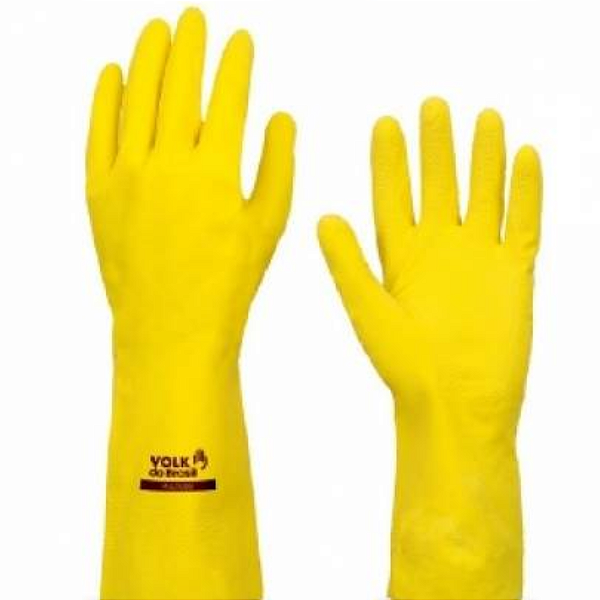 Luva Latex Multiuso Amarela Volk Ca 10695