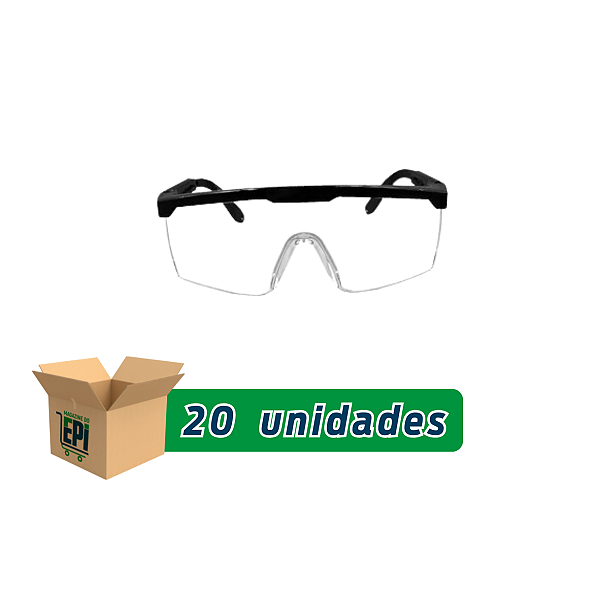 Kit com 20 Oculos Uv400 Incolor Antirrisco Medix Ca 48553