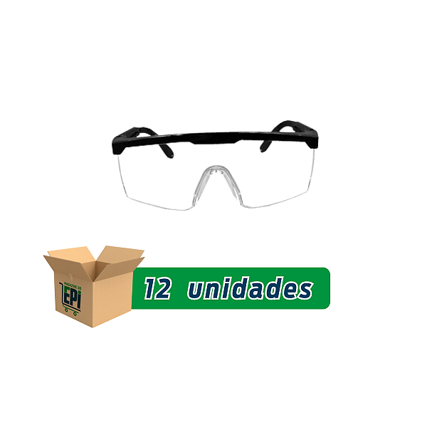 Kit com 12 Oculos Uv400 Incolor Antirrisco Medix Ca 48553