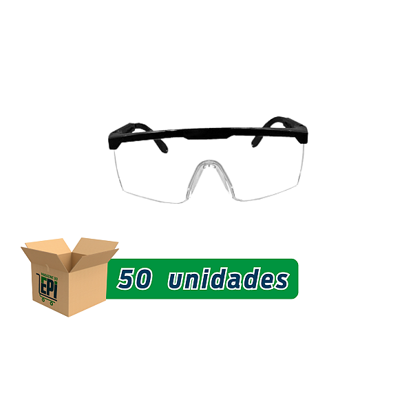 Kit com 50 Oculos Uv400 Incolor Antirrisco Medix Ca 48553