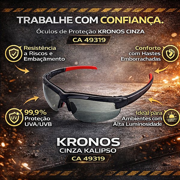 Oculos Kronos Cinza Kalipso Ca 49319
