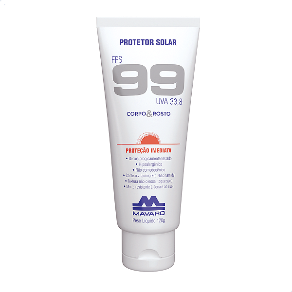 Protetor Solar Fps 99 120g Corpo & Rosto Mavaro