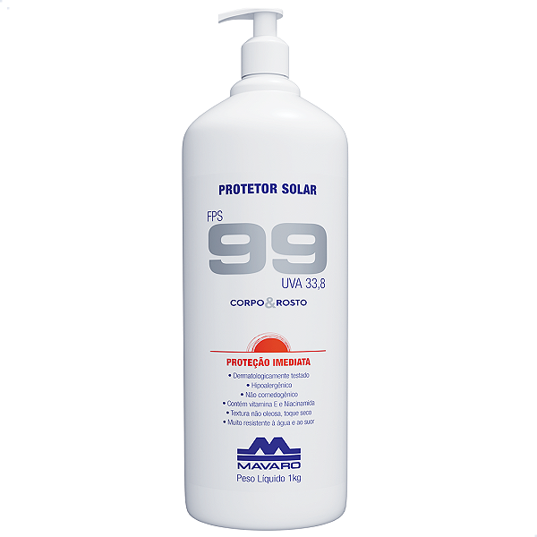 Protetor Solar Fps 99 1kg Corpo & Rosto Mavaro