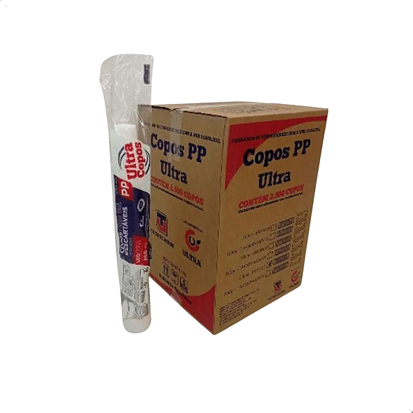 Copo Descartavel Plastico Cx 2500 Un 200ml Pp Ultra Copos