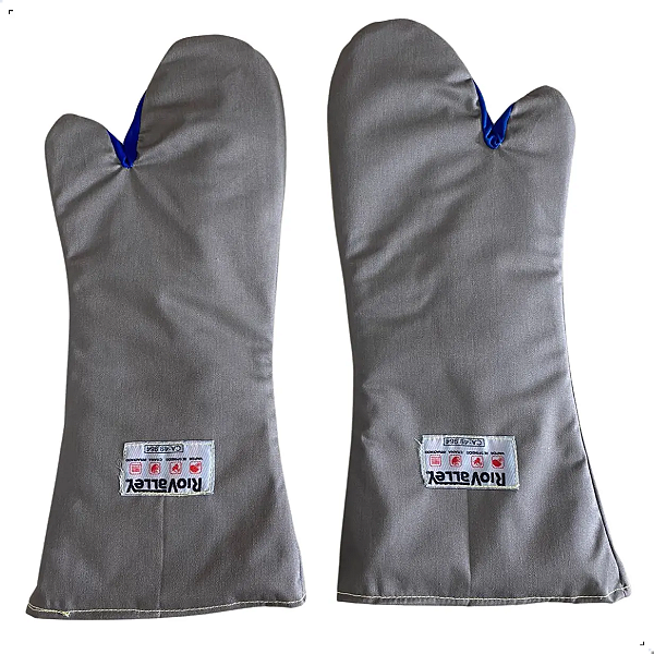 Luva Alta Temperatura 2 Dedos Grafatex 35cm Cinza Rio Valley Ca 49964