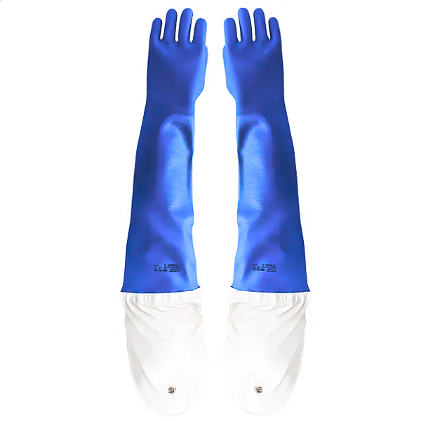 Luva Pvc sem Forro 60cm Azul Tamanho Único 9,5 Plastcor Ca 34592