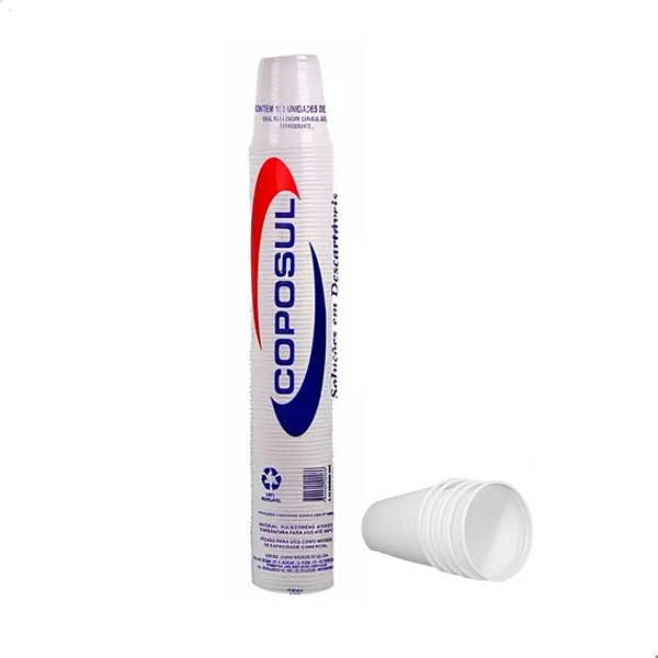 Copo Descartavel Branco Pct 100 Un 180ml Ps Coposul