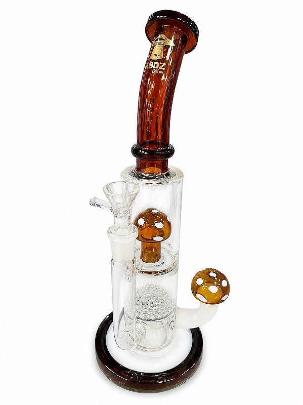 BONG DE VIDRO ABDZ GOLD LINE MUSHROOM AMBAR