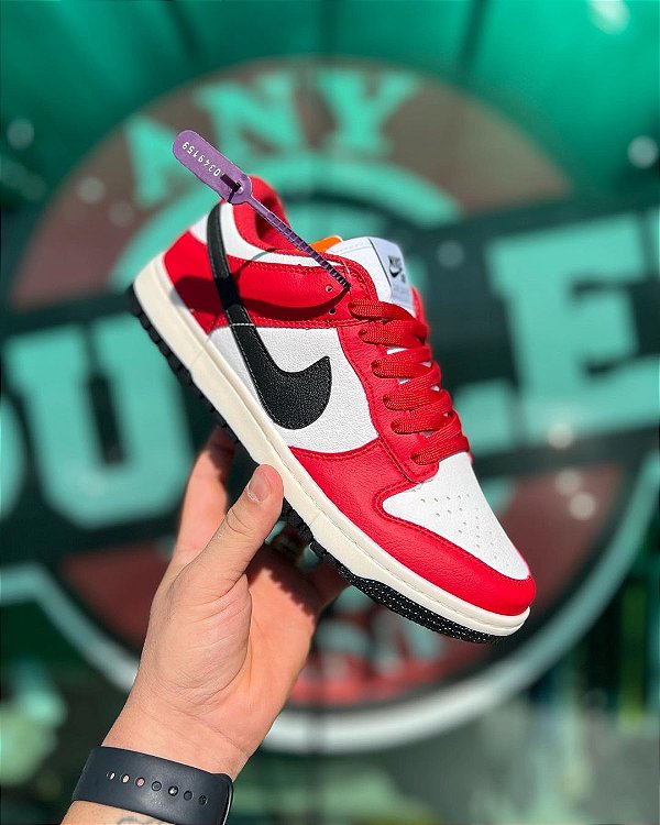 Tênis Nike Dunk Low Vermelho-Preto Premium