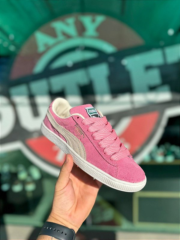 Tênis Puma Suede Rosa-Bege Premium