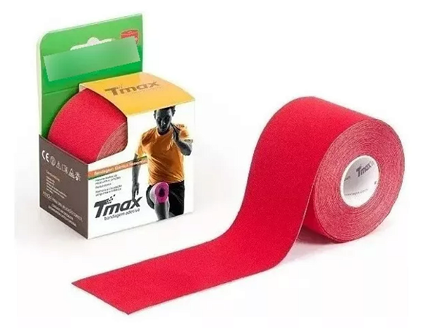 BANDAGEM ELASTICA ADESIVA TMAX 5Mx5CM COR VERMELHO