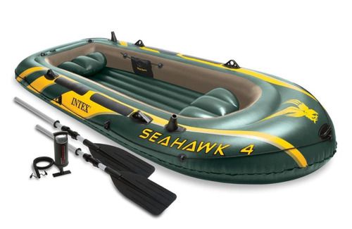 Bote Inflável Intex Seahawk 4 Pessoas 400 Remos Bomba Barco
