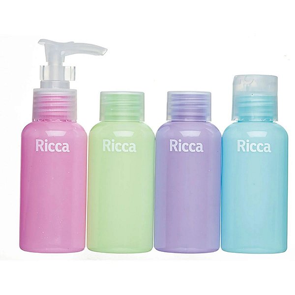Conjunto 4 Frascos De Viagem Ricca Me Leva Na Mala