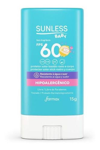 Protetor Solar Baby Bastao Fps 60 Sunless 15g