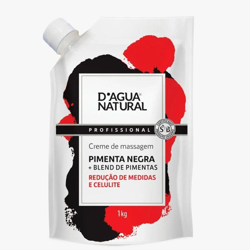 Creme De Massagem Pimenta Negra Sache 1kg Dagua Natural