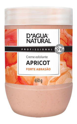 Creme Esfoliante Apricot Forte Abrasão 650g D'agua Natural