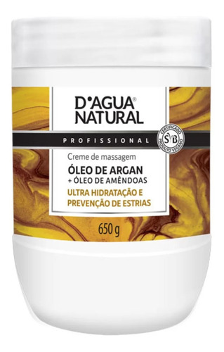Creme De Massagem Com Óleo De Argan Dagua Natural 650g