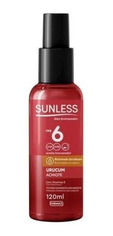 Oleo Bronzeador Urucum Fps 6 Sunless 120ml