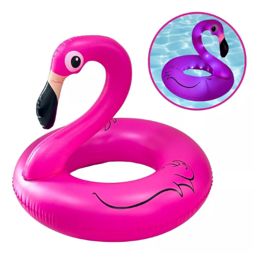 Boia Inflável De Flamingo Rosa C/ Led Importway Para Piscina