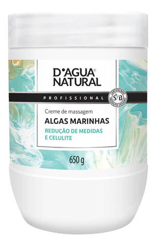 Creme De Massagem Algas Marinhas 650g Dagua Natural Celulite