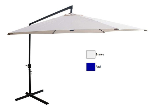 Ombrelone Lateral Guarda-sol 3m Piscina Aluminio Com Base