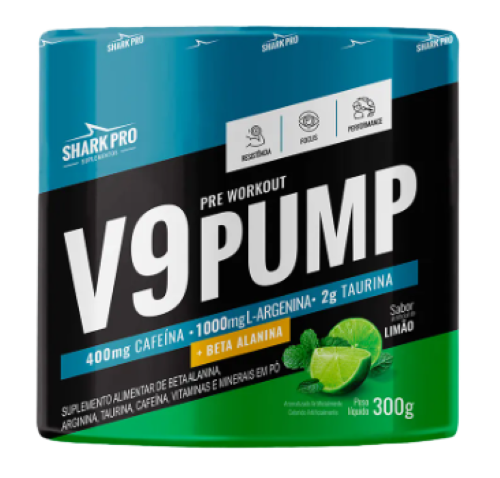V9 Pump Pré Treino 300g Shark Pro - Sabor Limão