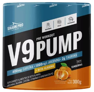 V9 Pump Pré Treino 300g Shark Pro - Sabor Tangerina