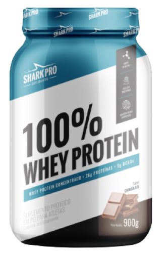 100% Whey Protein Concentrado - 900g - Shark Pro - Sabor Chocolate