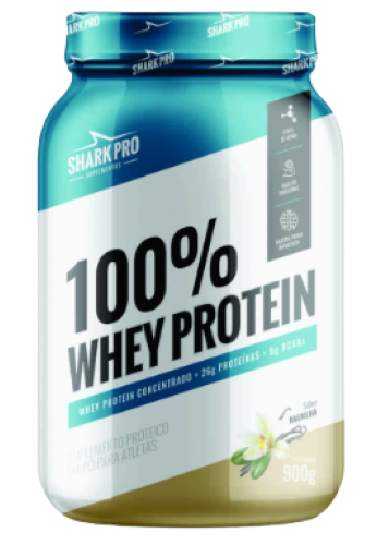 100% Whey Protein Concentrado - 900g - Shark Pro - Sabor Baunilha