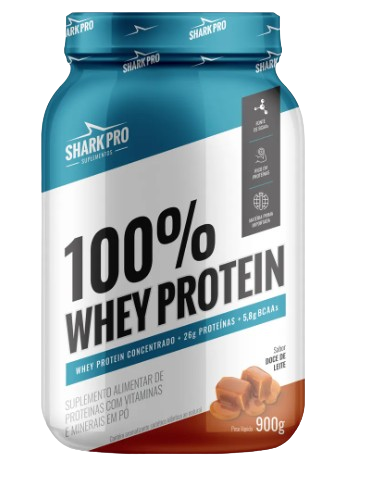 100% Whey Protein Concentrado - 900g - Shark Pro - Sabor Doce de Leite