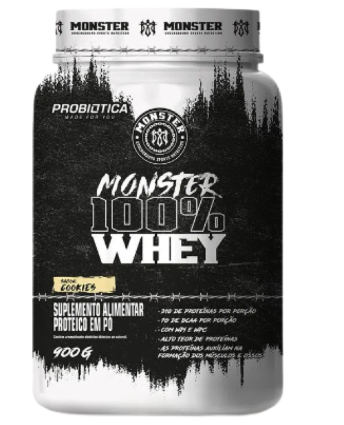 Monster 100% Whey 900g - Probiótica - Sabor Cookies